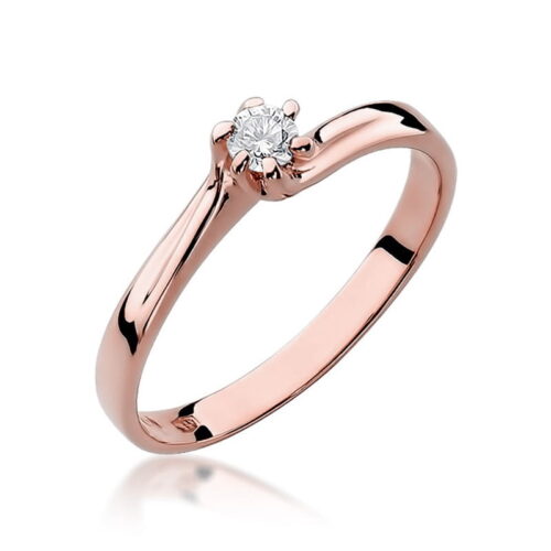 Pierścionek W0021 Diament 0,10ct różowe złoto