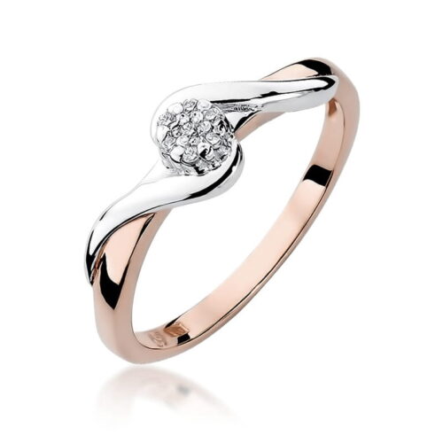 Pierścionek W0022 z diamentami żółte złoto