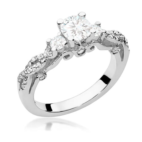 Pierścionek W0023 Diament 0,50ct białe złoto