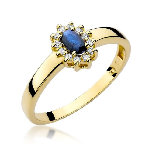 Pierścionek W0026 Szafir 0,30ct żółte złoto