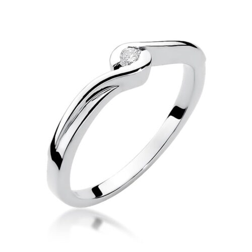 Pierścionek W0027 Diament 0,05ct białe złoto
