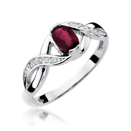 Pierścionek W0028 Rubin 0,60ct białe złoto