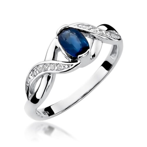 Pierścionek W0028 Szafir 0,70ct białe złoto