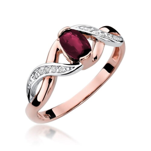 Pierścionek W0028 Rubin 0,60ct różowe złoto