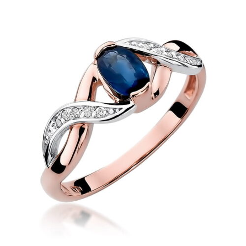 Pierścionek W0028 Szafir 0,70ct różowe złoto