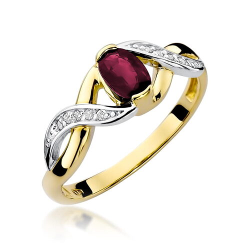 Pierścionek W0028 Rubin 0,60ct żółte złoto