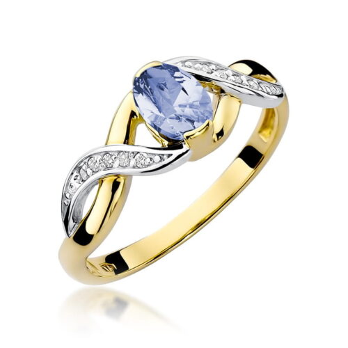 Pierścionek W0028 Tanzanit 0,40ct żółte złoto