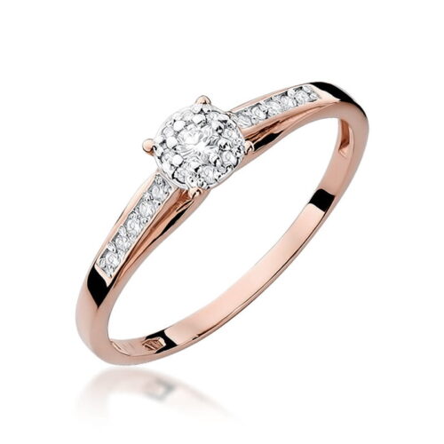 Pierścionek W0034 Diament 0,04ct różowe złoto