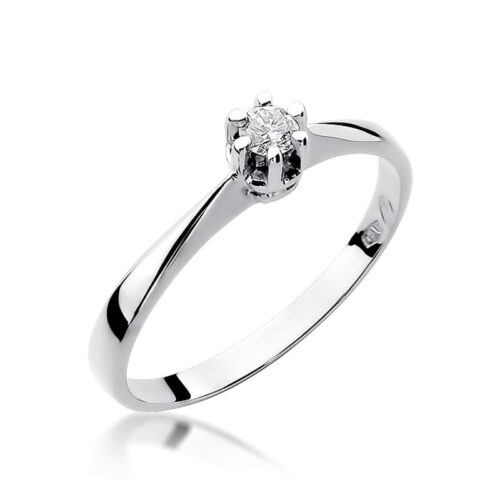 Pierścionek W0036 Diament 0,10ct białe złoto