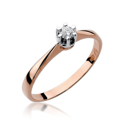 Pierścionek W0036 Diament 0,10ct różowe złoto