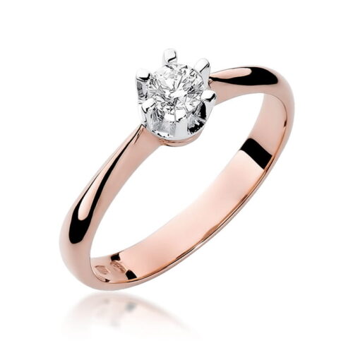 Pierścionek W0036 Diament 0,23ct różowe złoto