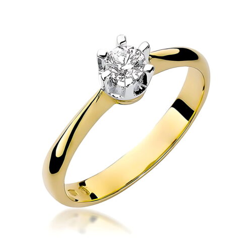 Pierścionek W0036 Diament Laboratoryjny 0,25ct żółte złoto