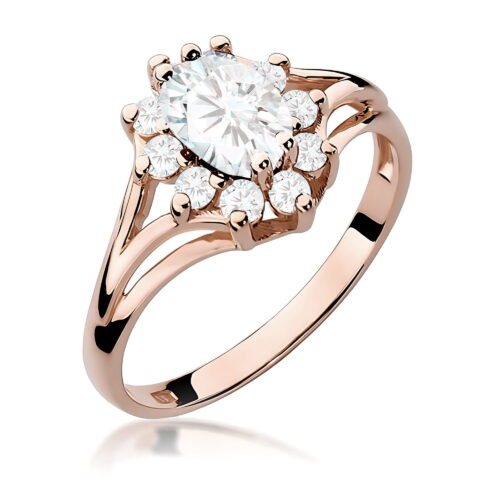 Pierścionek W0037 Diament Laboratoryjny 0,70ct różowe złoto