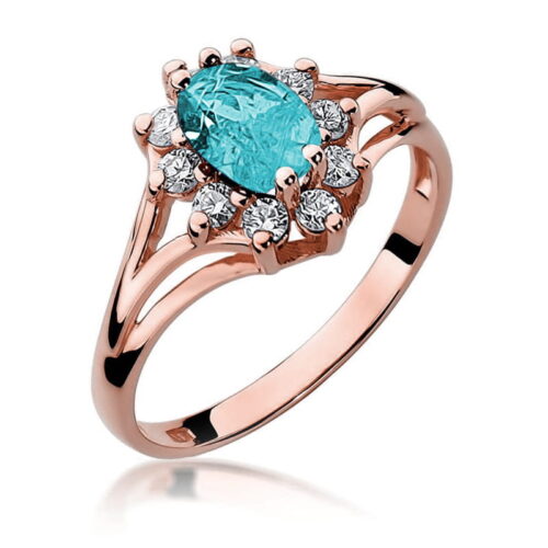 Pierścionek W0037 Topaz Swiss 0,90ct różowe złoto