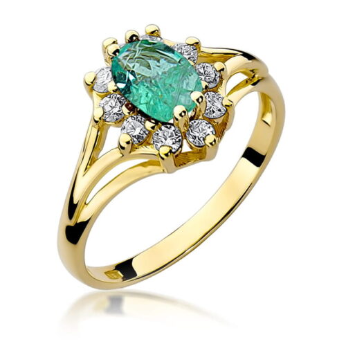Pierścionek W0037 Szmaragd 0,80ct żółte złoto