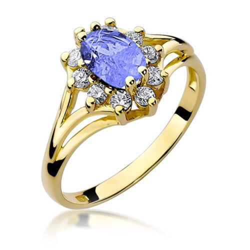 Pierścionek W0037 Tanzanit 0,70ct żółte złoto