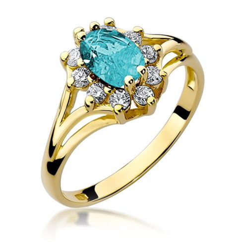 Pierścionek W0037 Topaz Swiss 0,90ct żółte złoto