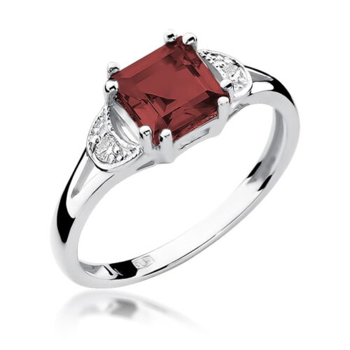 Pierścionek W0040B Granat 1,30ct białe złoto