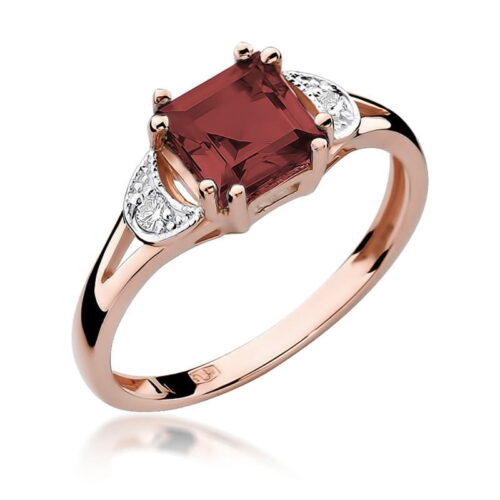 Pierścionek W0040B Granat 1,30ct różowe złoto