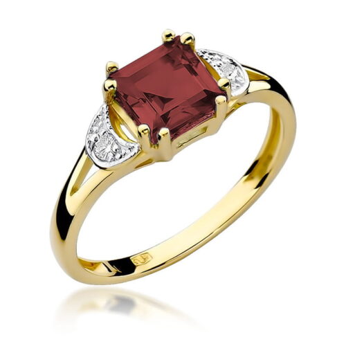 Pierścionek W0040B Granat 1,30ct żółte złoto
