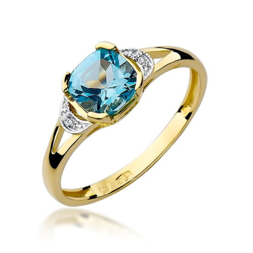 Pierścionek W0040 Topaz Swiss 1,10ct żółte złoto