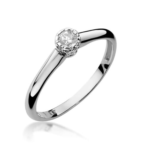 Pierścionek W0042 Diament 0,13ct białe złoto