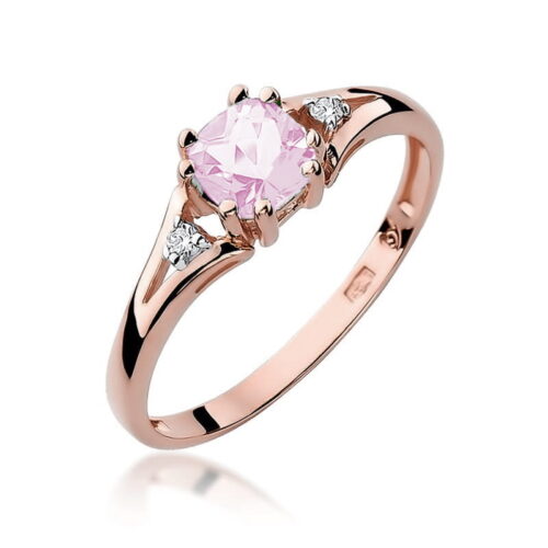 Pierścionek W0044 Różowy Topaz 0,65ct różowe złoto