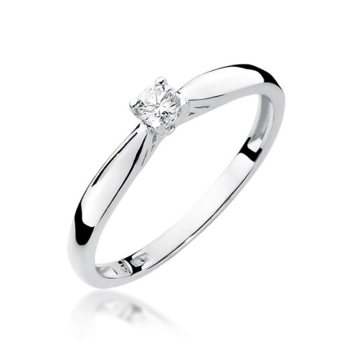 Pierścionek W0045 Diament 0,10ct białe złoto