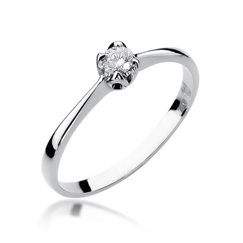 Pierścionek W0047 Diament 0,10ct białe złoto