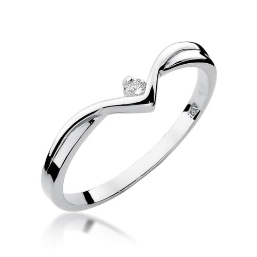 Pierścionek W0051 Diament 0,04ct białe złoto