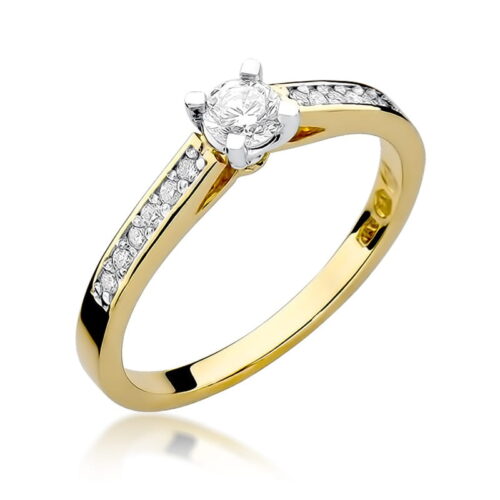Pierścionek W0052 Diament 0,30ct żółte złoto