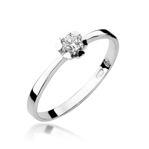 Pierścionek W0053 Diament 0,10ct białe złoto