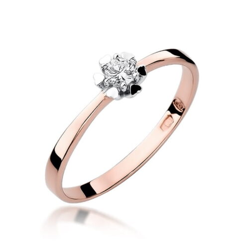 Pierścionek W0053 Diament 0,10ct różowe złoto