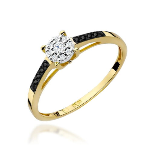 Pierścionek W0055 Diament 0,04ct żółte złoto