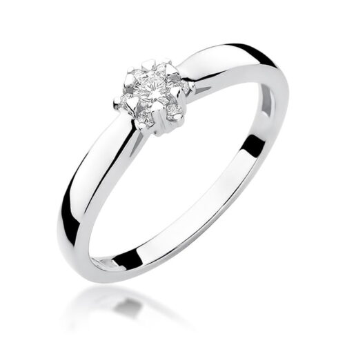 Pierścionek W0061 Diament 0,10ct białe złoto