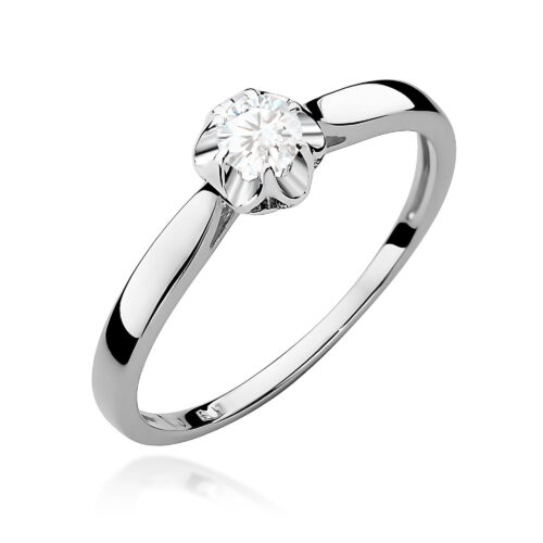 Pierścionek W0062 Diament 0,15ct białe złoto