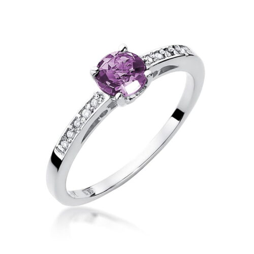 Pierścionek W0066 Ametyst 0,50ct białe złoto