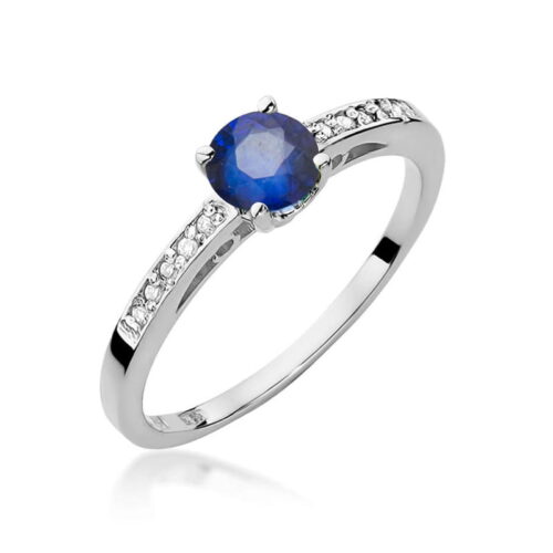 Pierścionek W0066 Szafir 0,50ct białe złoto