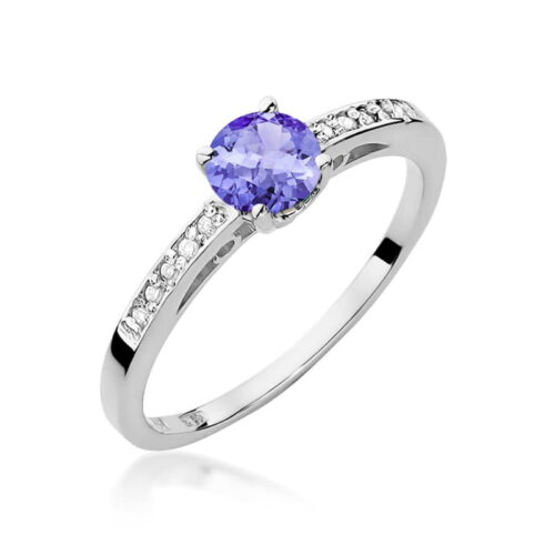 Pierścionek W0066 Tanzanit 0,50ct białe złoto