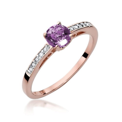Pierścionek W0066 Ametyst 0,50ct różowe złoto