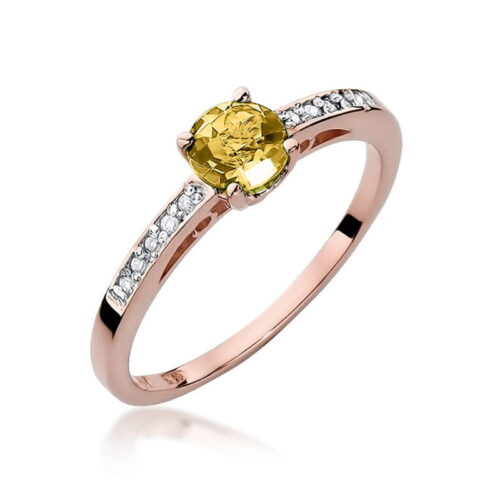 Pierścionek W0066 Cytryn 0,50ct różowe złoto