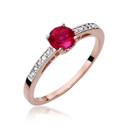 Pierścionek W0066 Rubin 0,60ct różowe złoto