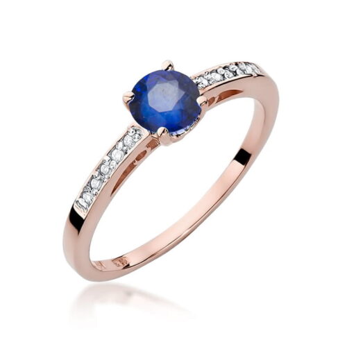 Pierścionek W0066 Szafir 0,50ct różowe złoto