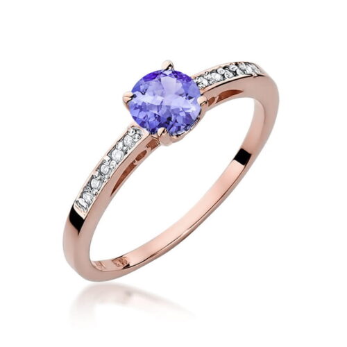 Pierścionek W0066 Tanzanit 0,50ct różowe złoto