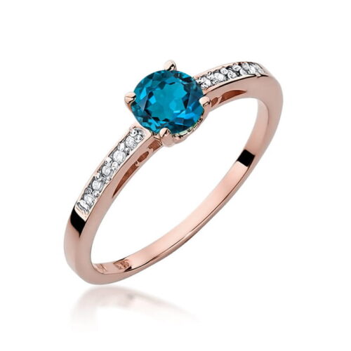 Pierścionek W0066 Topaz London Blue 0,50ct różowe złoto
