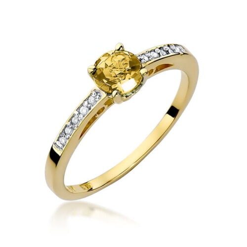 Pierścionek W0066 Cytryn 0,50ct żółte złoto