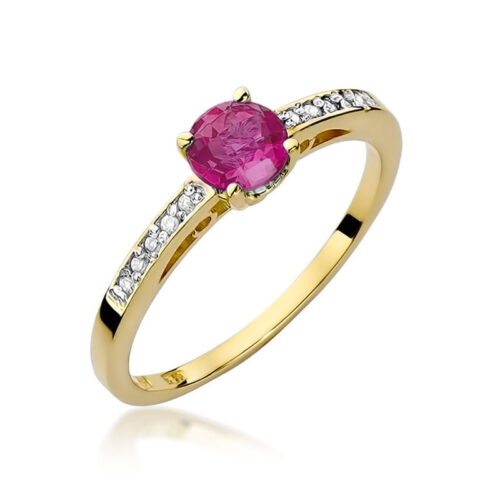 Pierścionek W0066 Rubin 0,60ct żółte złoto