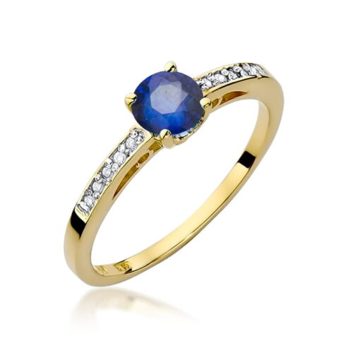 Pierścionek W0066 Szafir 0,50ct żółte złoto