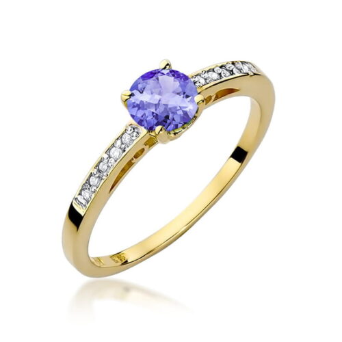 Pierścionek W0066 Tanzanit 0,50ct żółte złoto