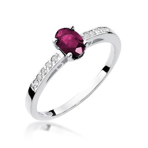 Pierścionek W0067 Rubin 0,60ct białe złoto